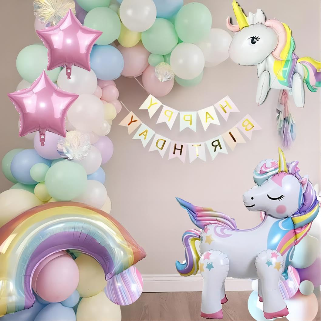 Unicorn party decorations packaging and display