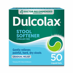Dulcolax stool softener liquid gel capsules 50 count box