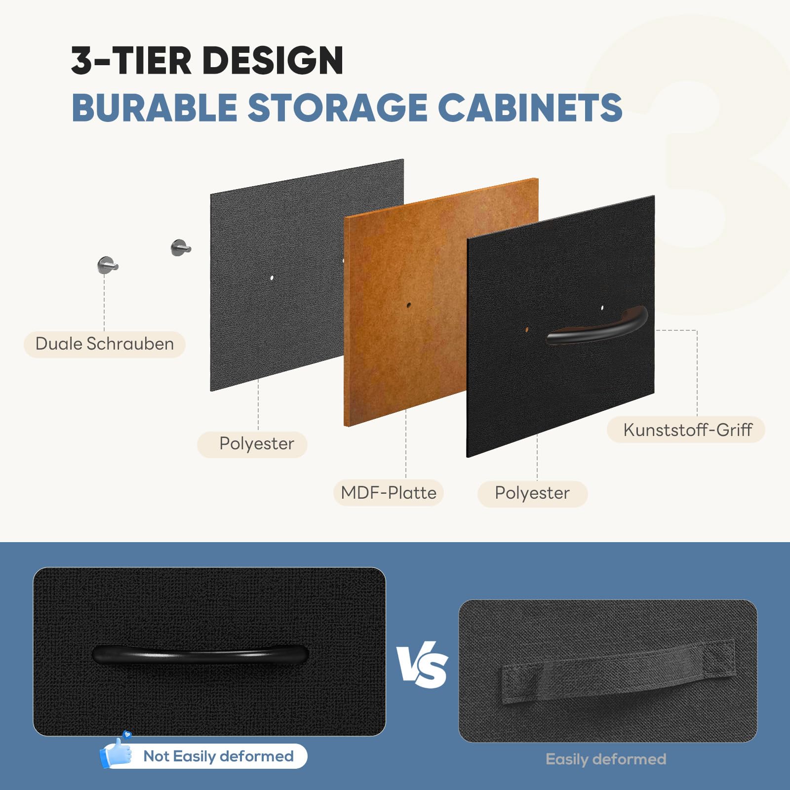 DUMOS dresser drawer open showing two sizes