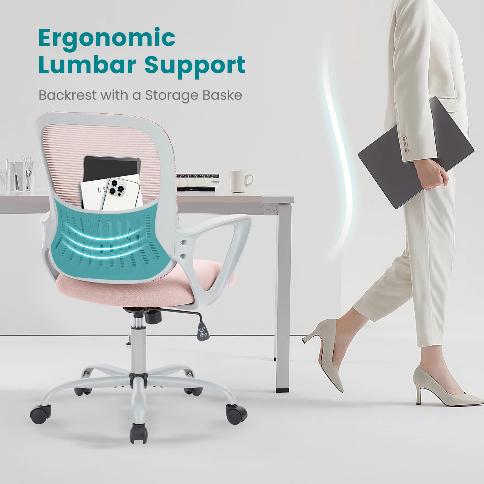 DUMOS backrest supports lower back