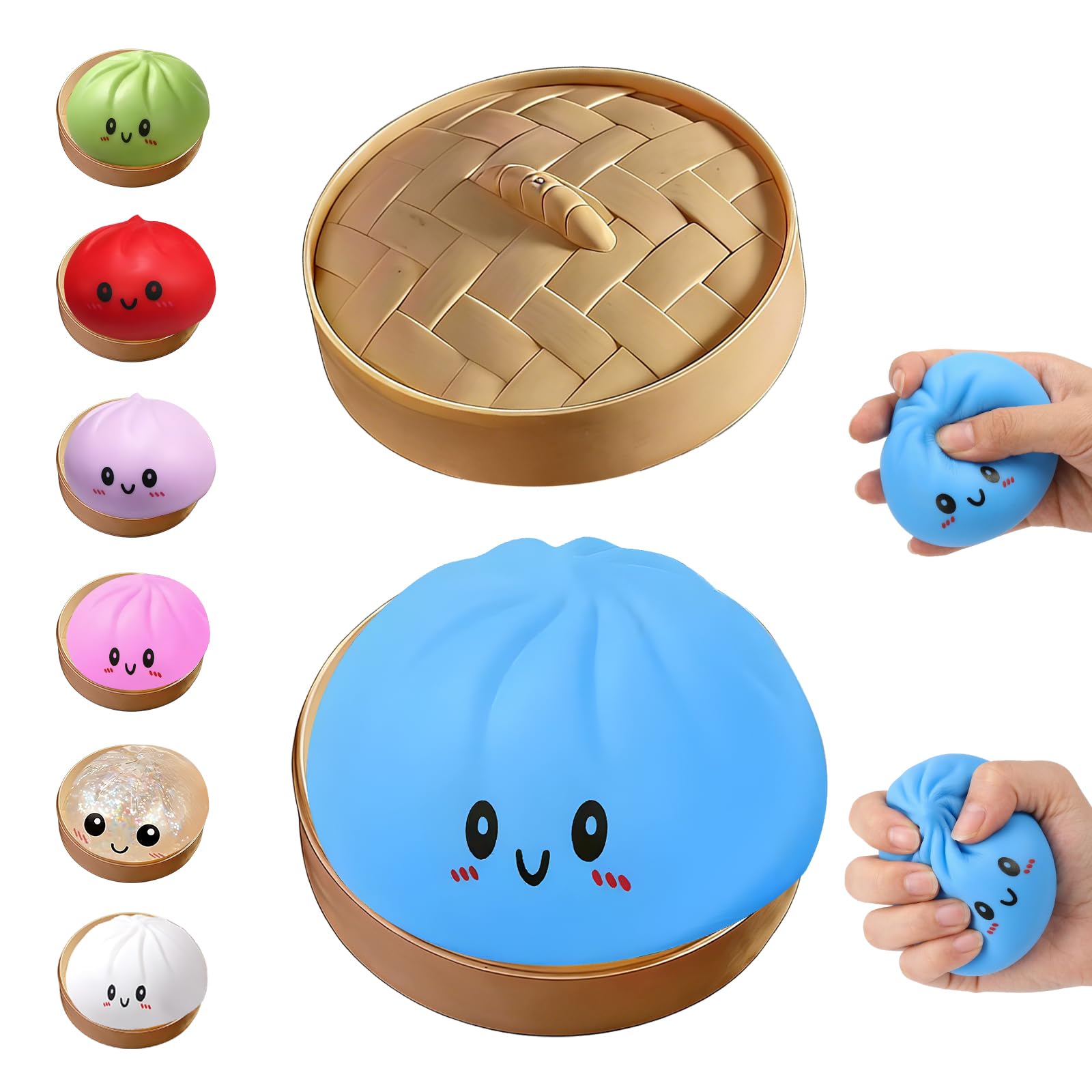 Dumpling Squeeze Toy giant dumpling glitter blue variant