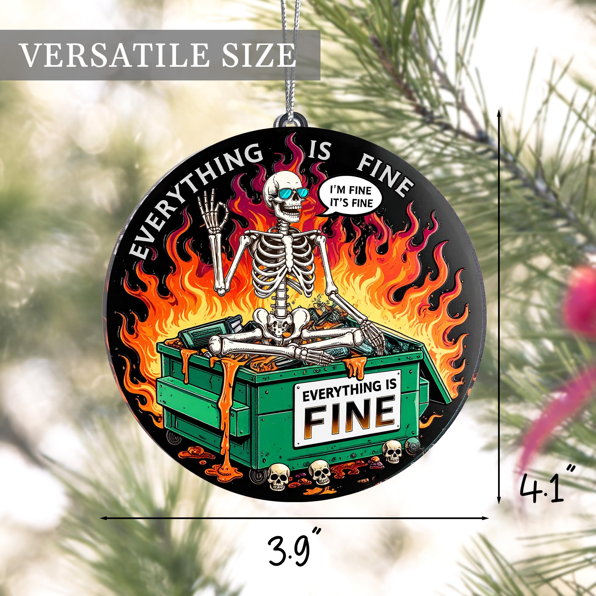 Dumpster Fire gifts decor hanging ornament