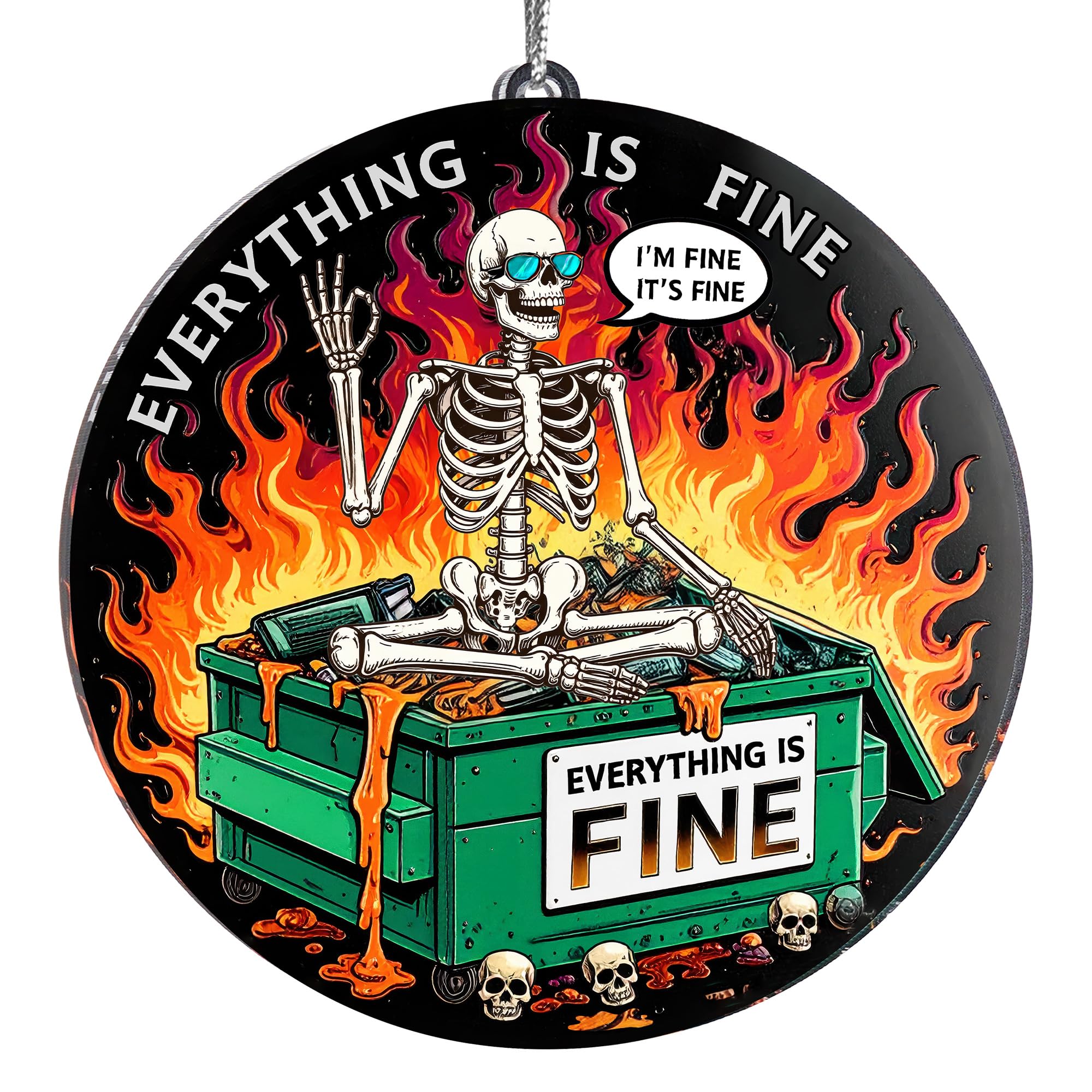 Dumpster Fire ornament for Christmas tree 2025
