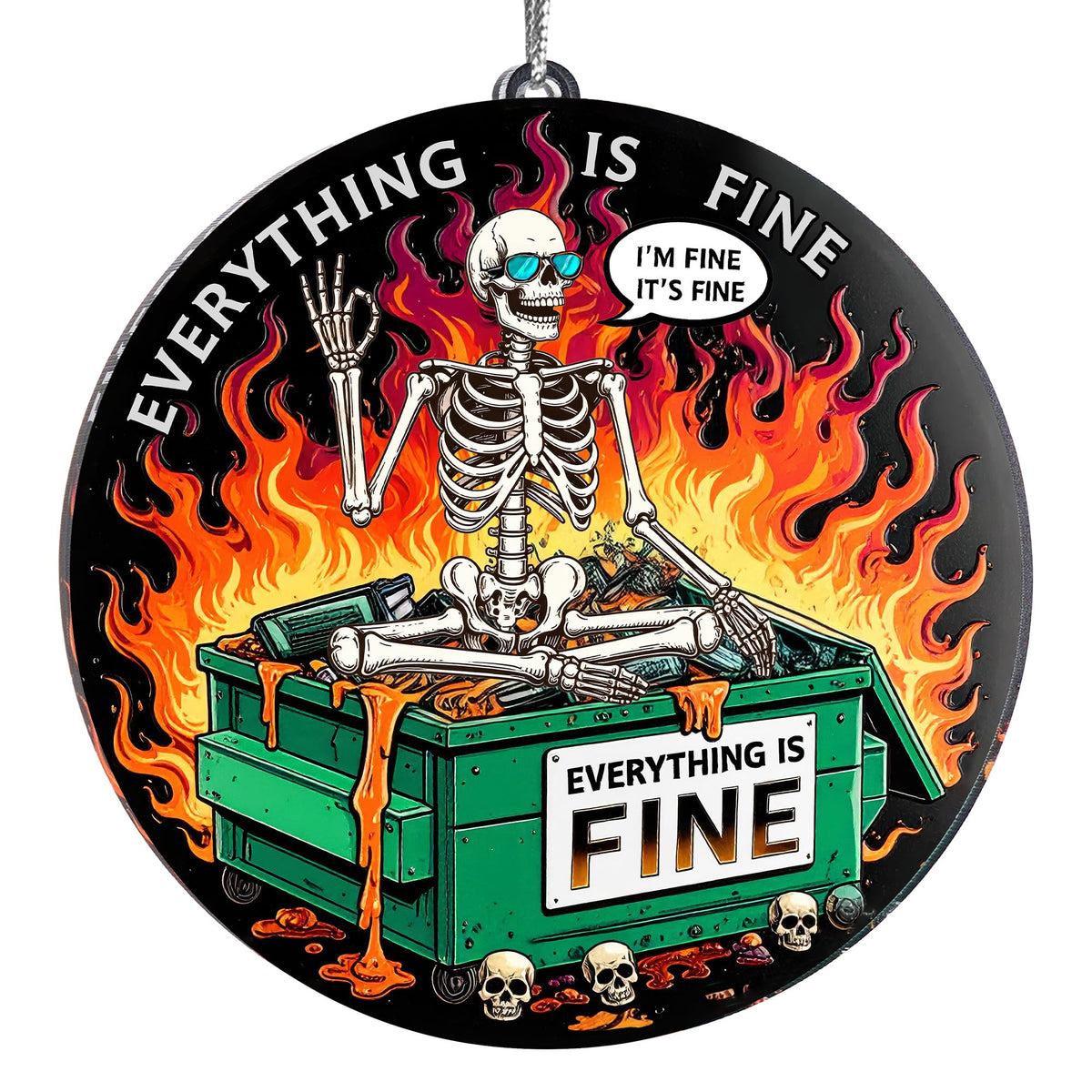 Dumpster Fire ornament for Christmas tree 2025