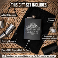 Dungeon Master gift set with funnel and four glasses