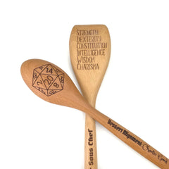 Dungeons and Dragons kitchen gift set with wooden spoons