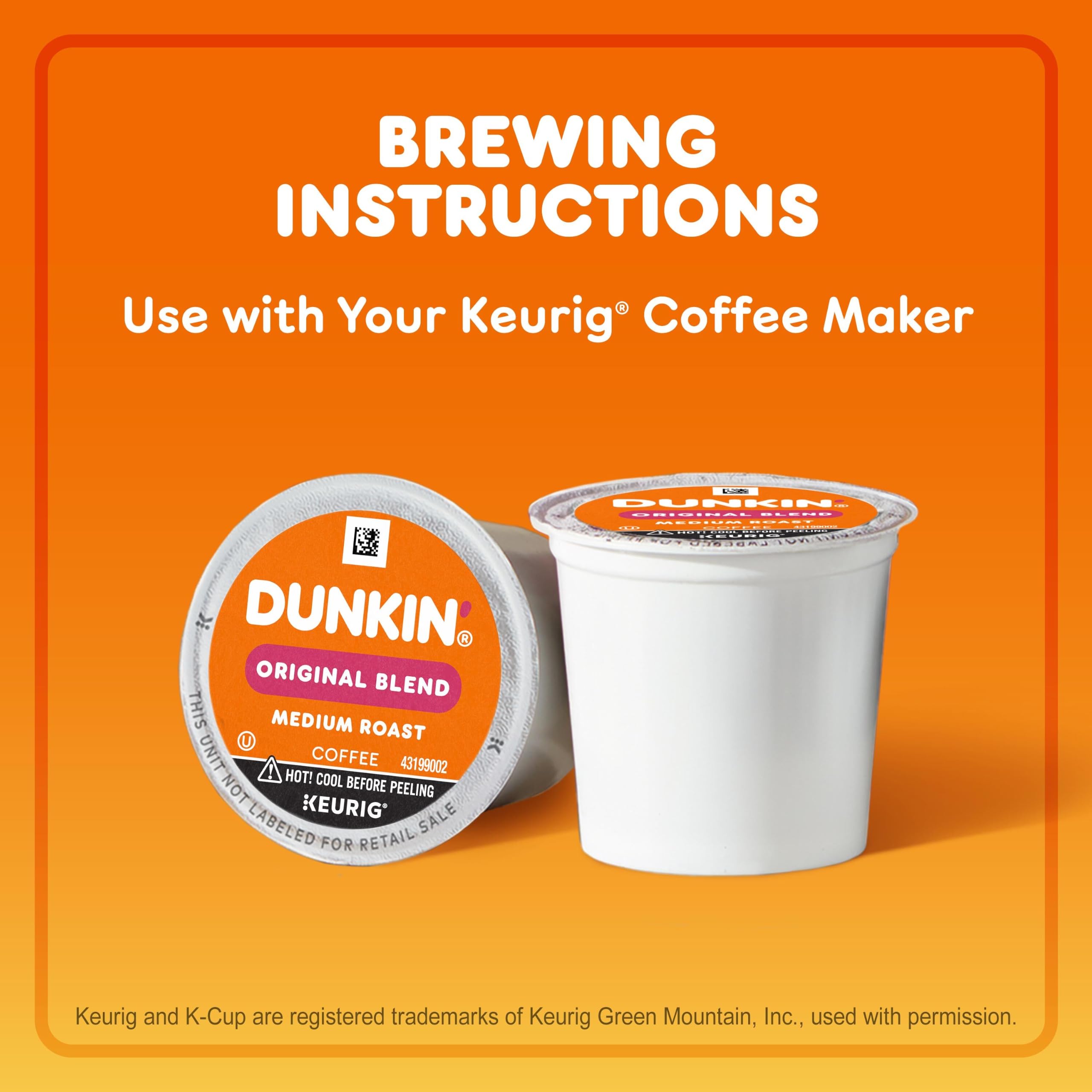 Six boxes Dunkin Original Blend coffee pods at home packaging