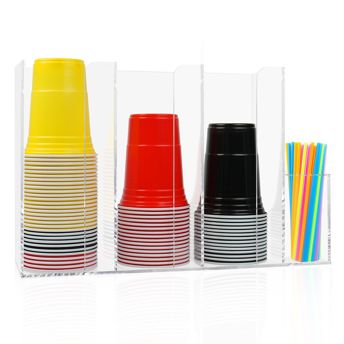 DUNTON 4 compartments acrylic cup holder on countertop
