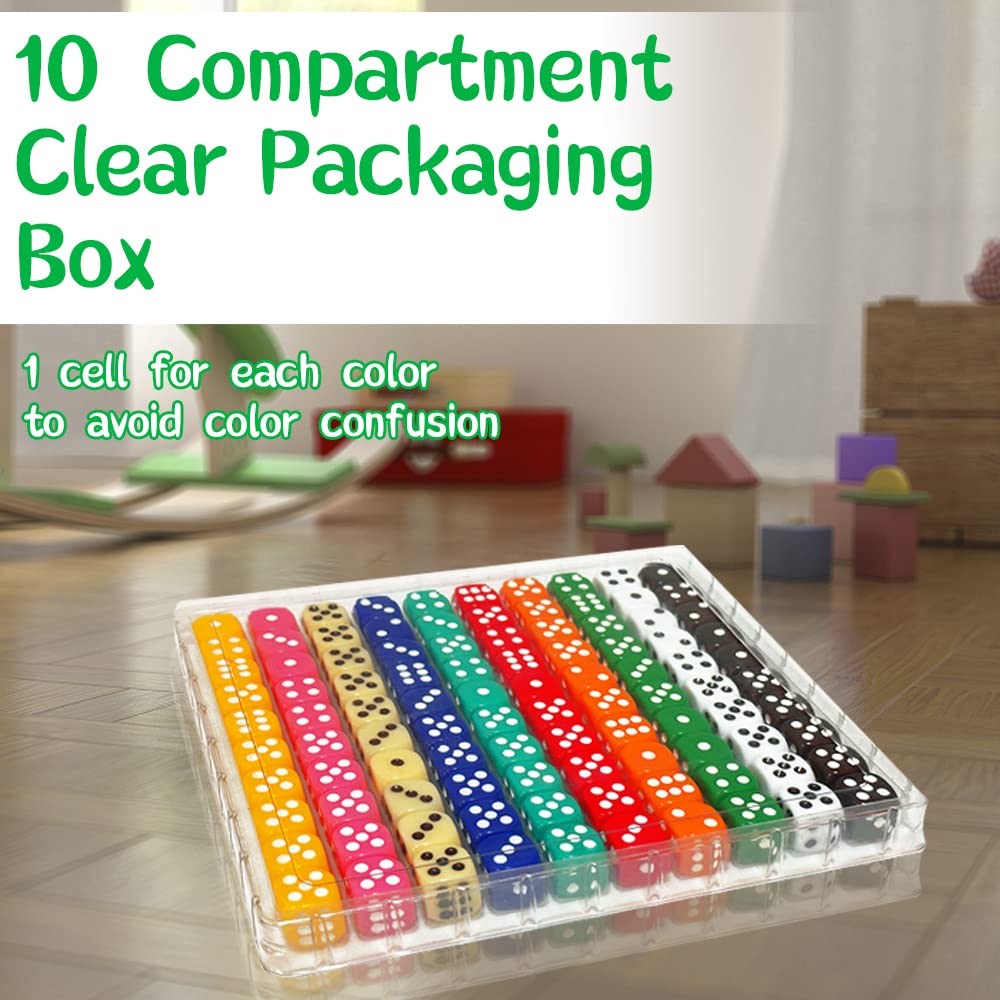 Durable acrylic dice with smooth surface and clear pips