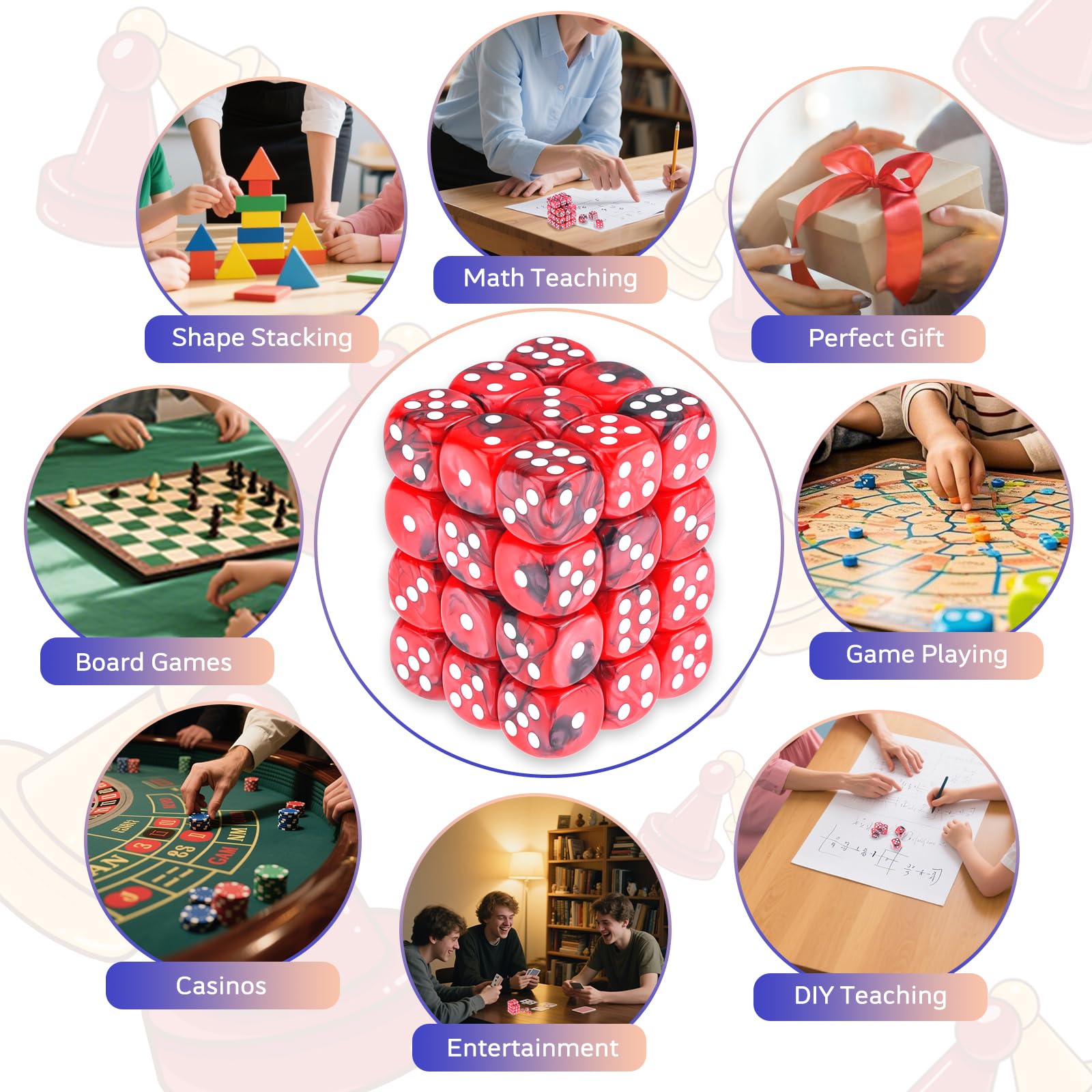 two colour d6 dice set for teaching probability