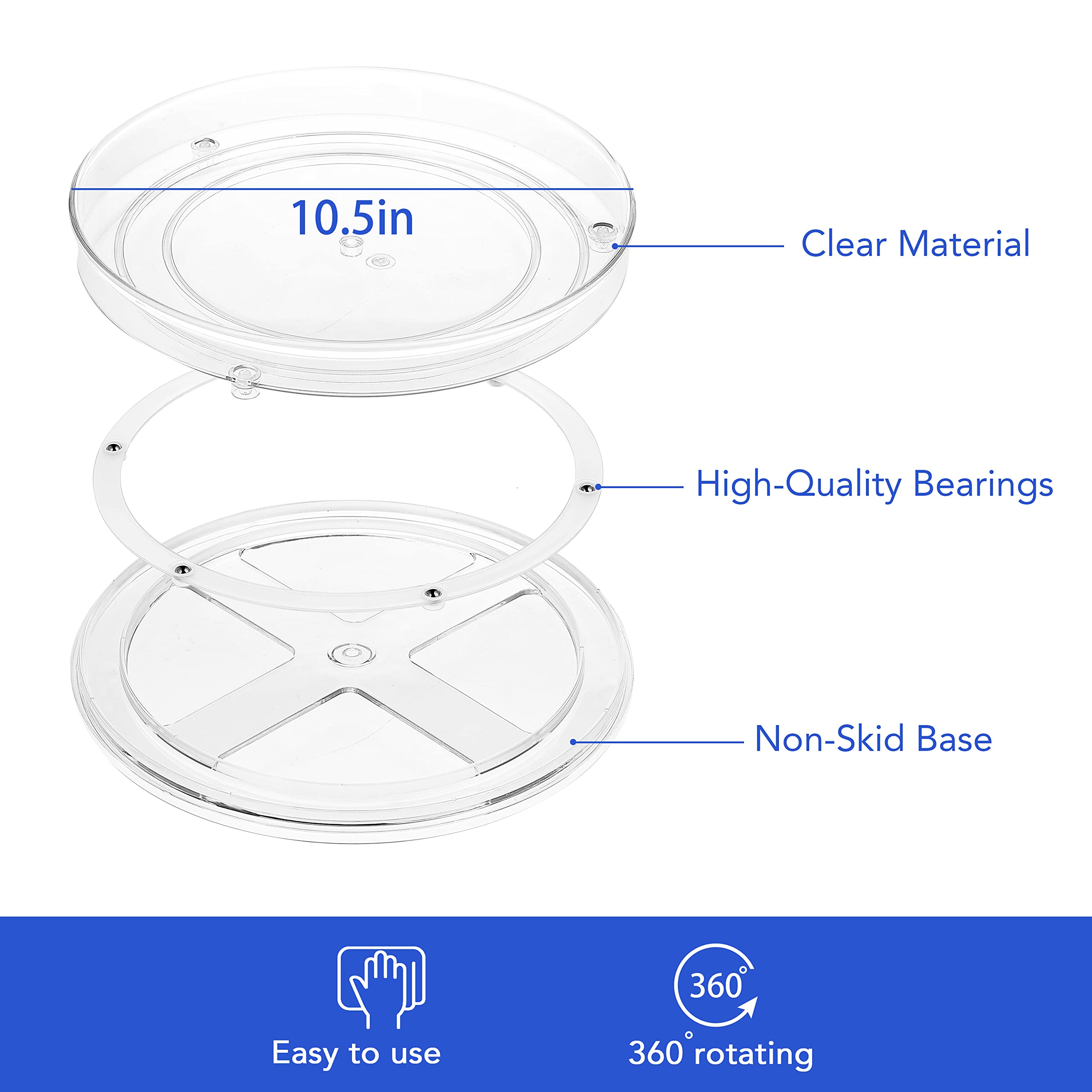 Durable URALFA lazy susan turntable for kitchen cabinet organization