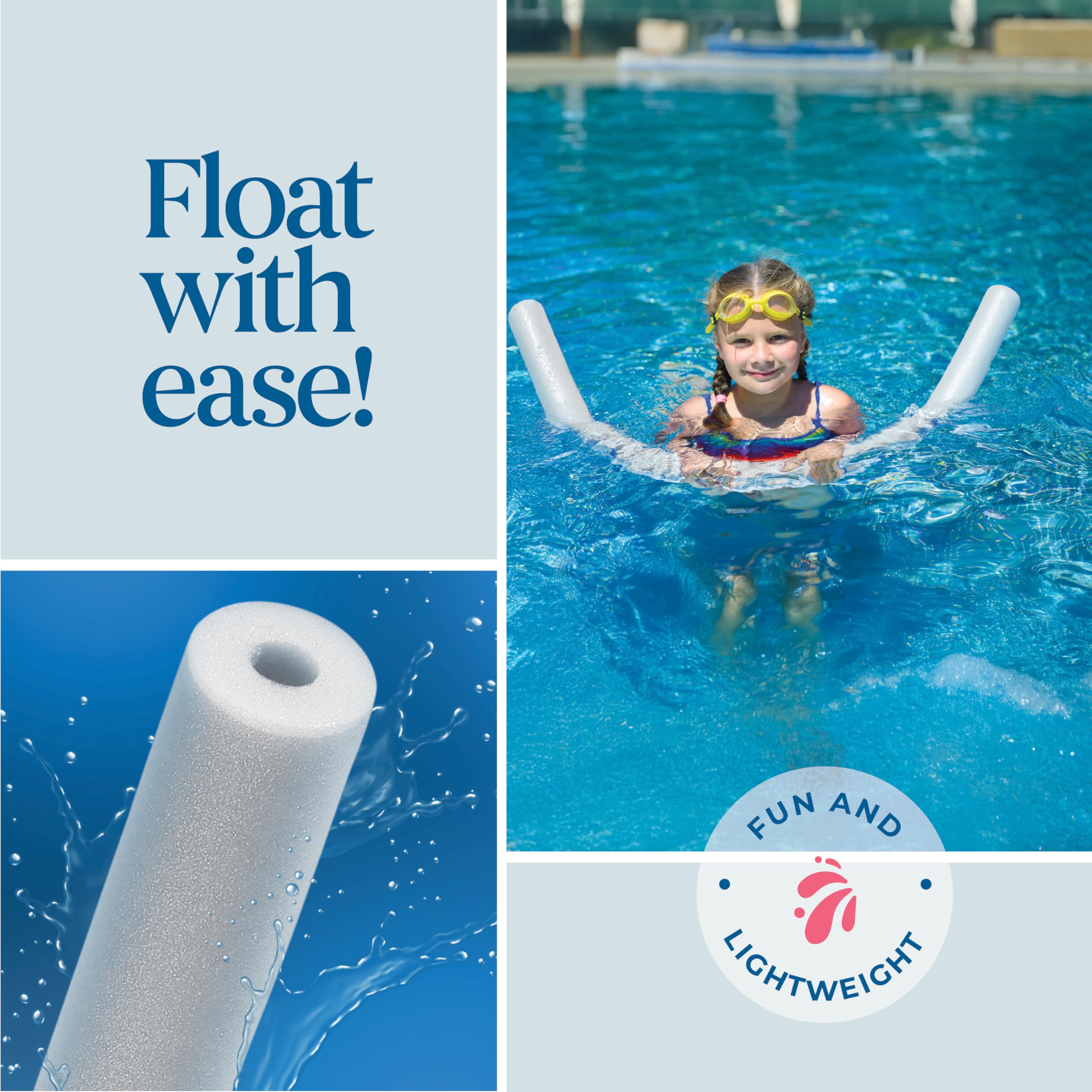 White pool noodles ready for DIY projects