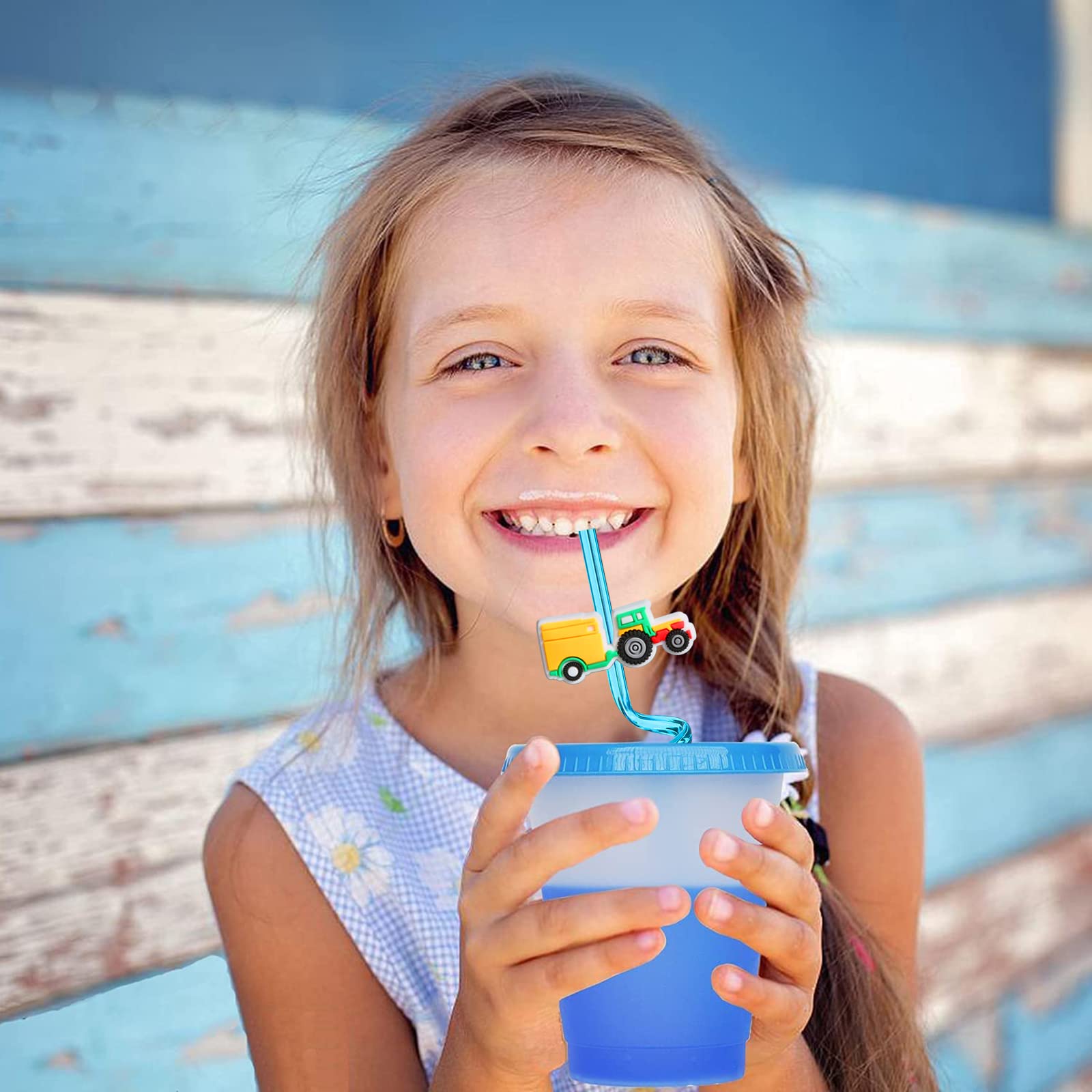 Durable food-grade plastic Tractor Party straw
