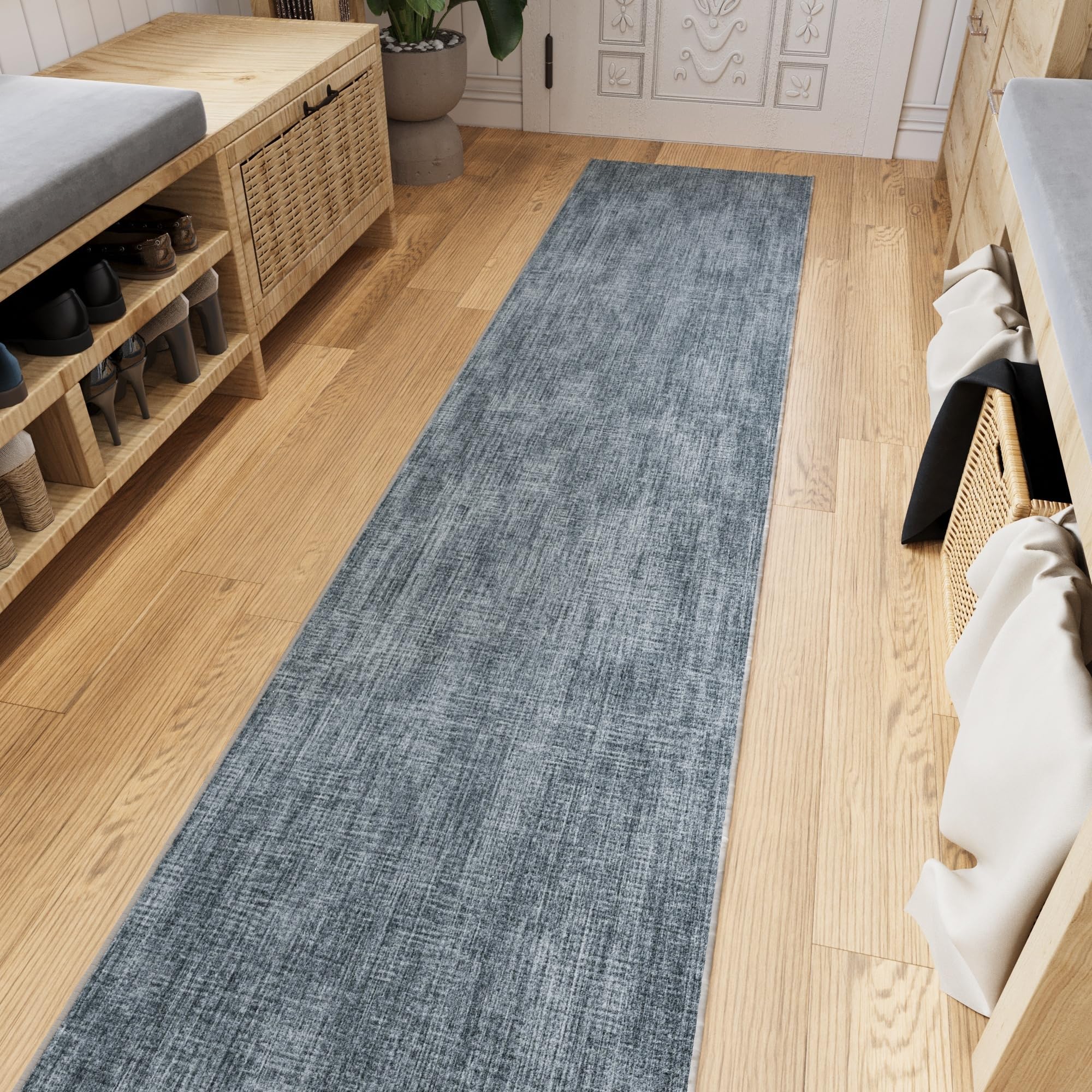 Greyish blue runner rug for modern decor