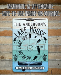 Durable aluminum lake time sign with epoxy ink for indoor outdoor