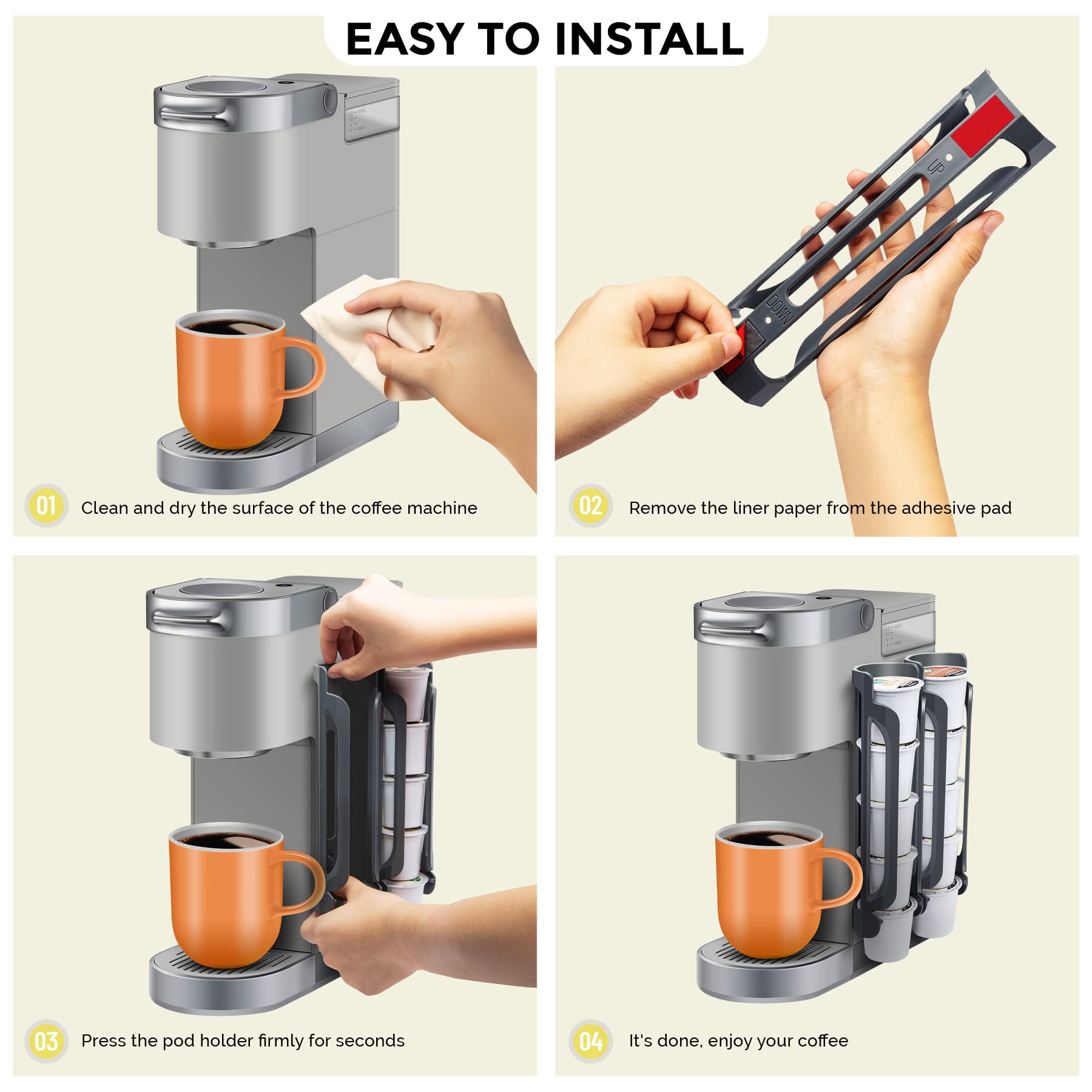 Durable plastic with 3M adhesive pads