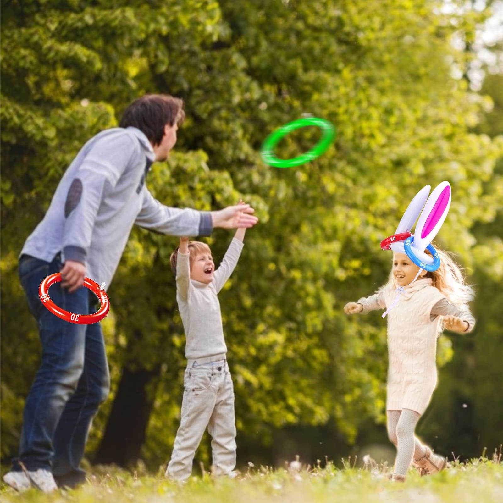 Inflatable bunny ears suitable for indoor outdoor Easter play
