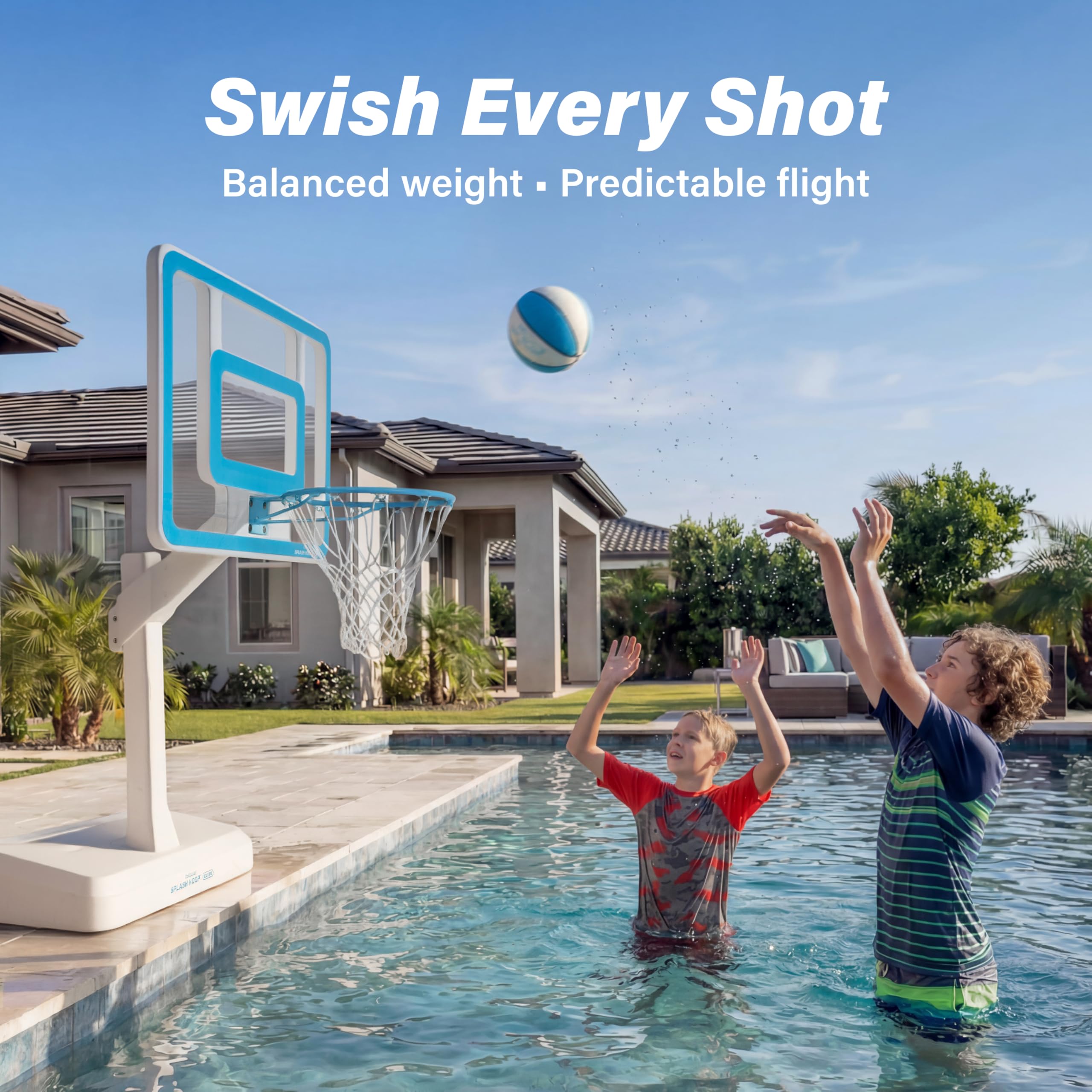 Durable thick-wall water basketball for pool play