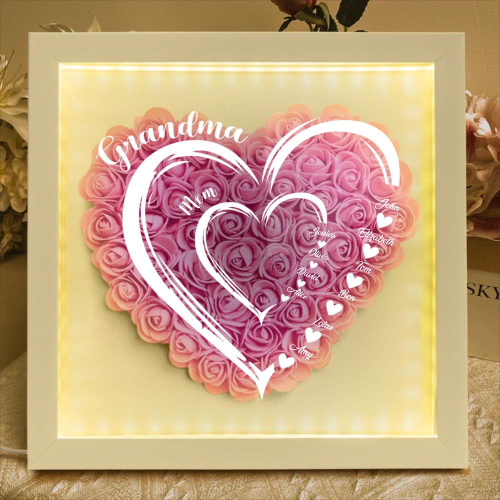 Elegant home décor shadow box featuring artificial flowers