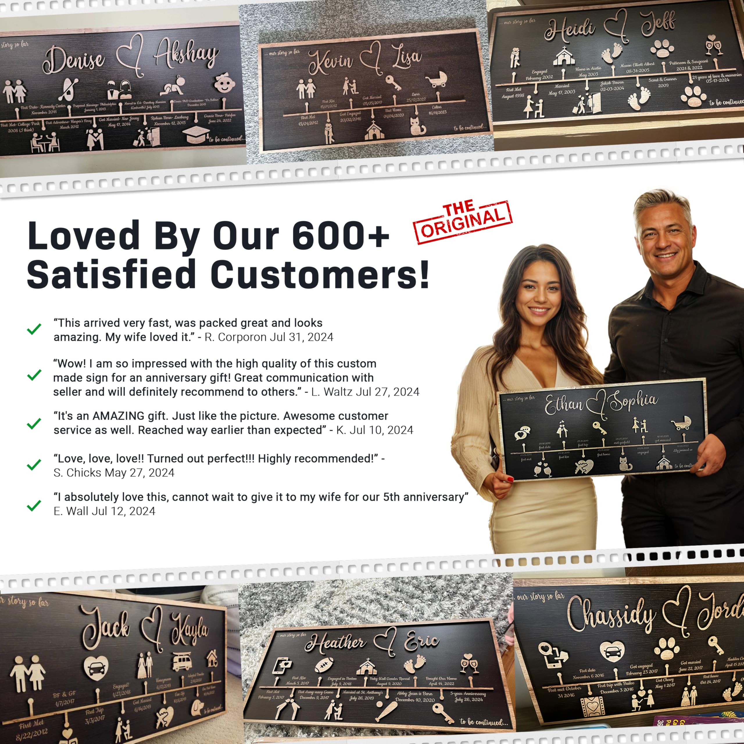 One of a kind couple timeline sign