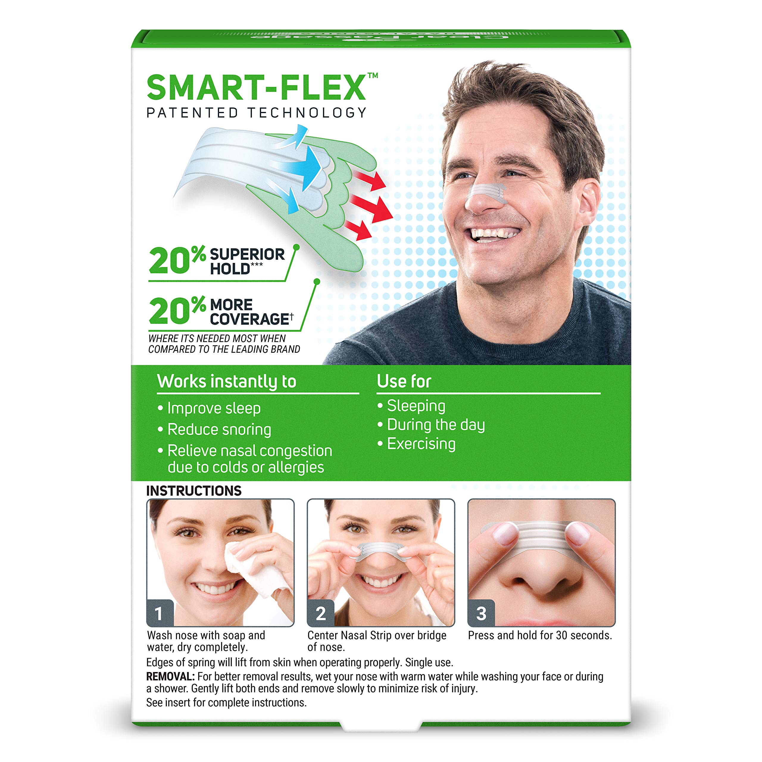 Nasal strip for exercise use during workout
