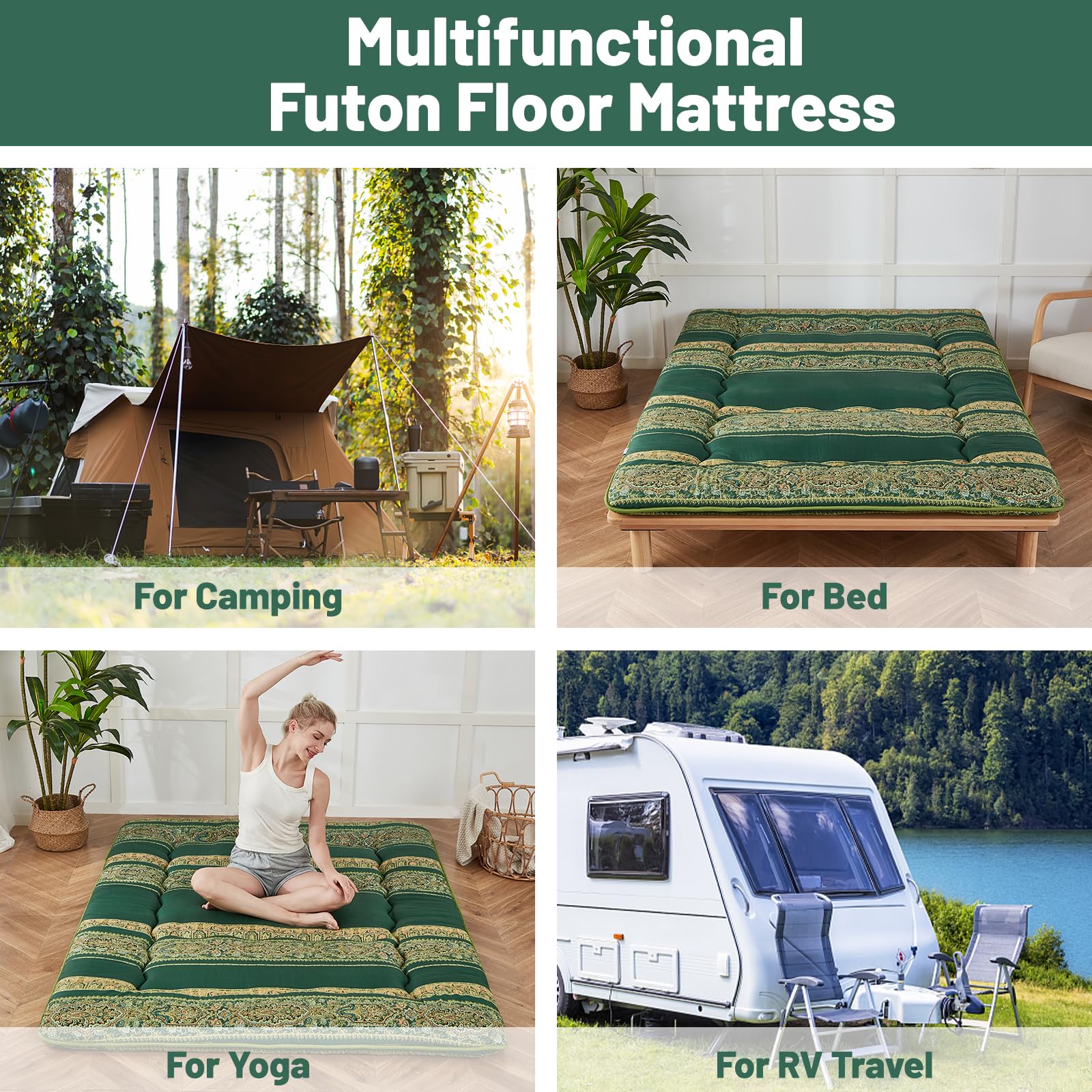Lightweight floor mattress weighs about 10 pounds