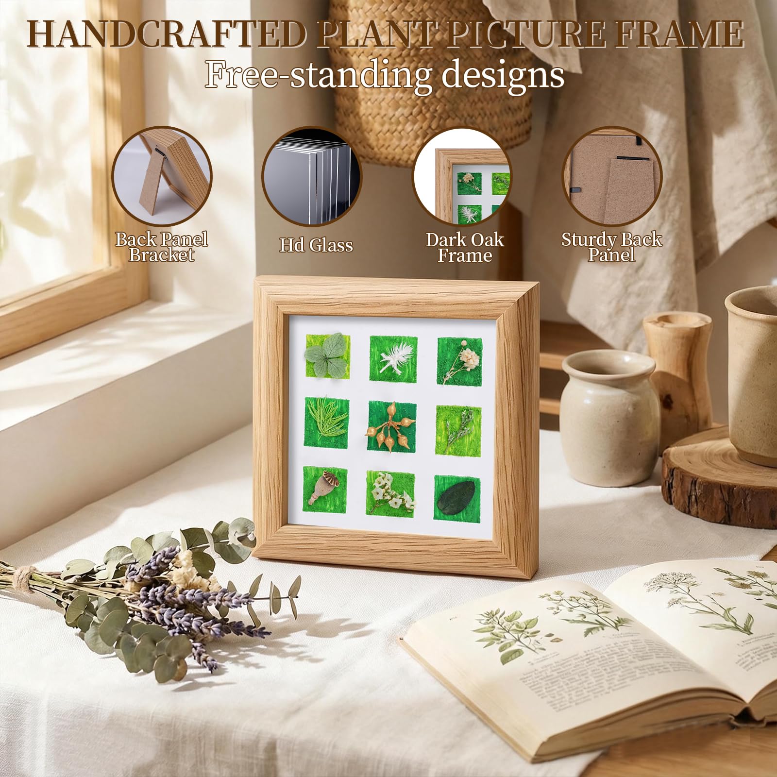 Dust-proof shadow box with hanging hardware