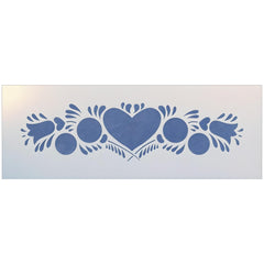 Dutch Heart 1 Stencil by The Artful Stencil, size 11.85 x 3 for colonial decor