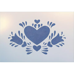 Dutch Heart 2 Stencil Template 6.8 x 4 inch Mylar reusable stencil