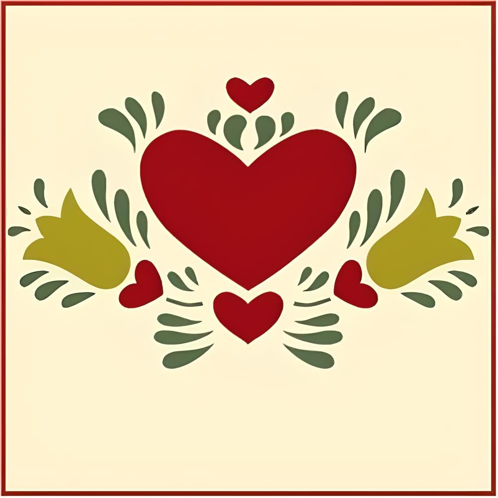 The Artful Stencil Dutch Heart 2 design for painting and crafts
