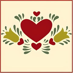 The Artful Stencil Dutch Heart 2 design for painting and crafts