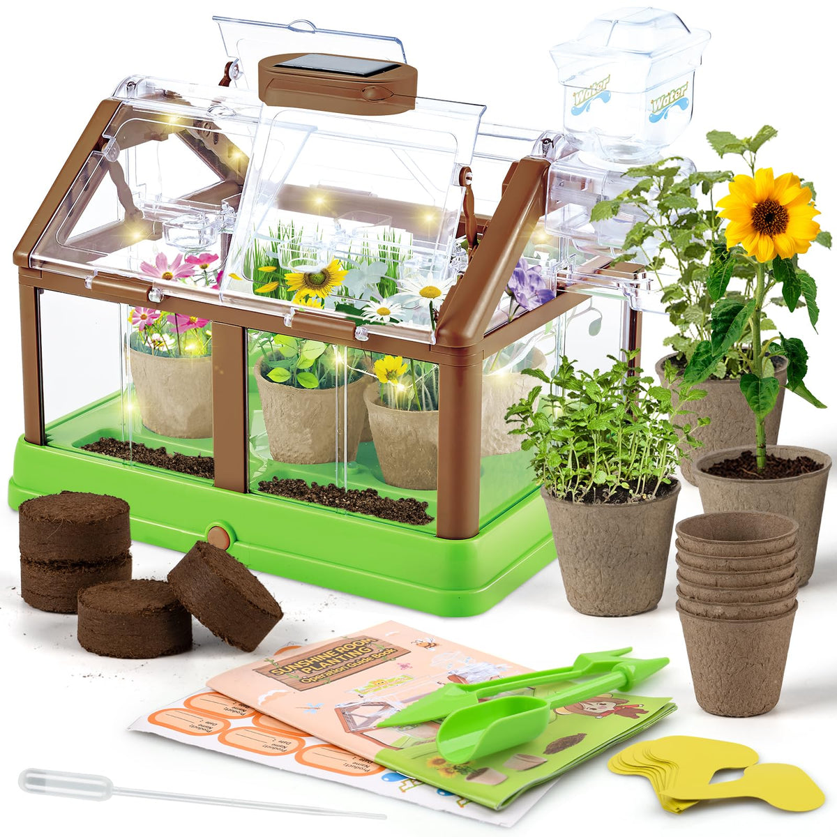 DUYOYU Kids Plant Growing Kit product image with greenhouse setup