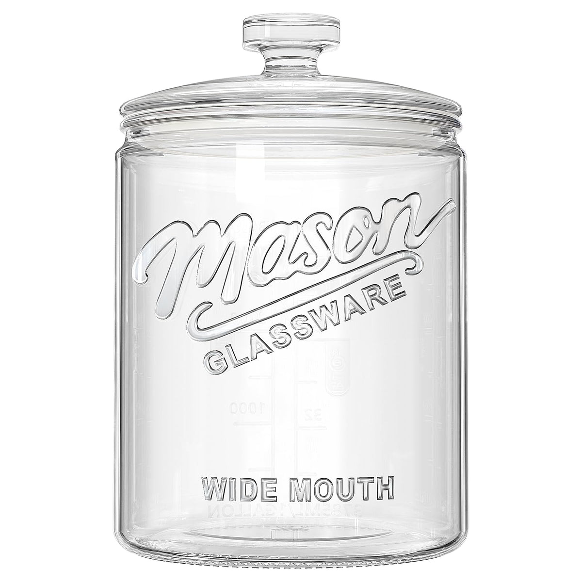 Dwbligt 1 gallon glass cookie jar with airtight lid front view