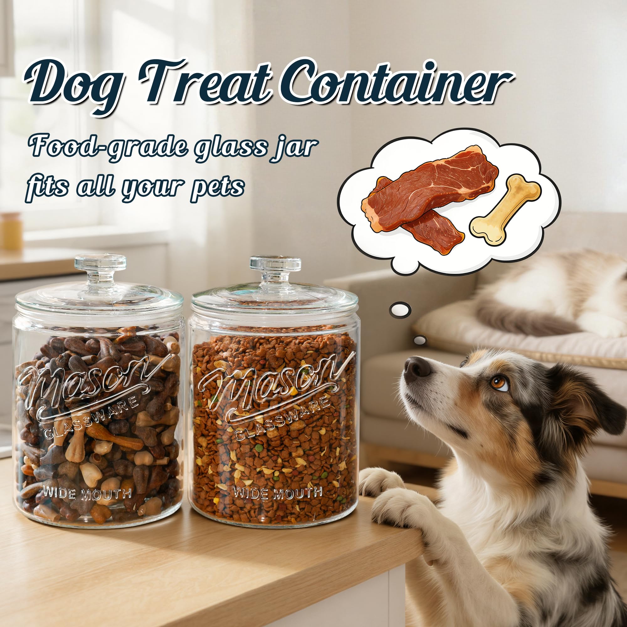 Ergonomic round lid grip on airtight jar for easy opening