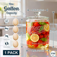 Wide mouth glass jar opening for easy access