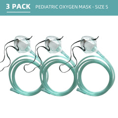Green pediatric standard size mask S with 7 ft tube