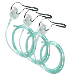 DWCHECK pediatric oxygen mask 3 pack with face mask and tubing