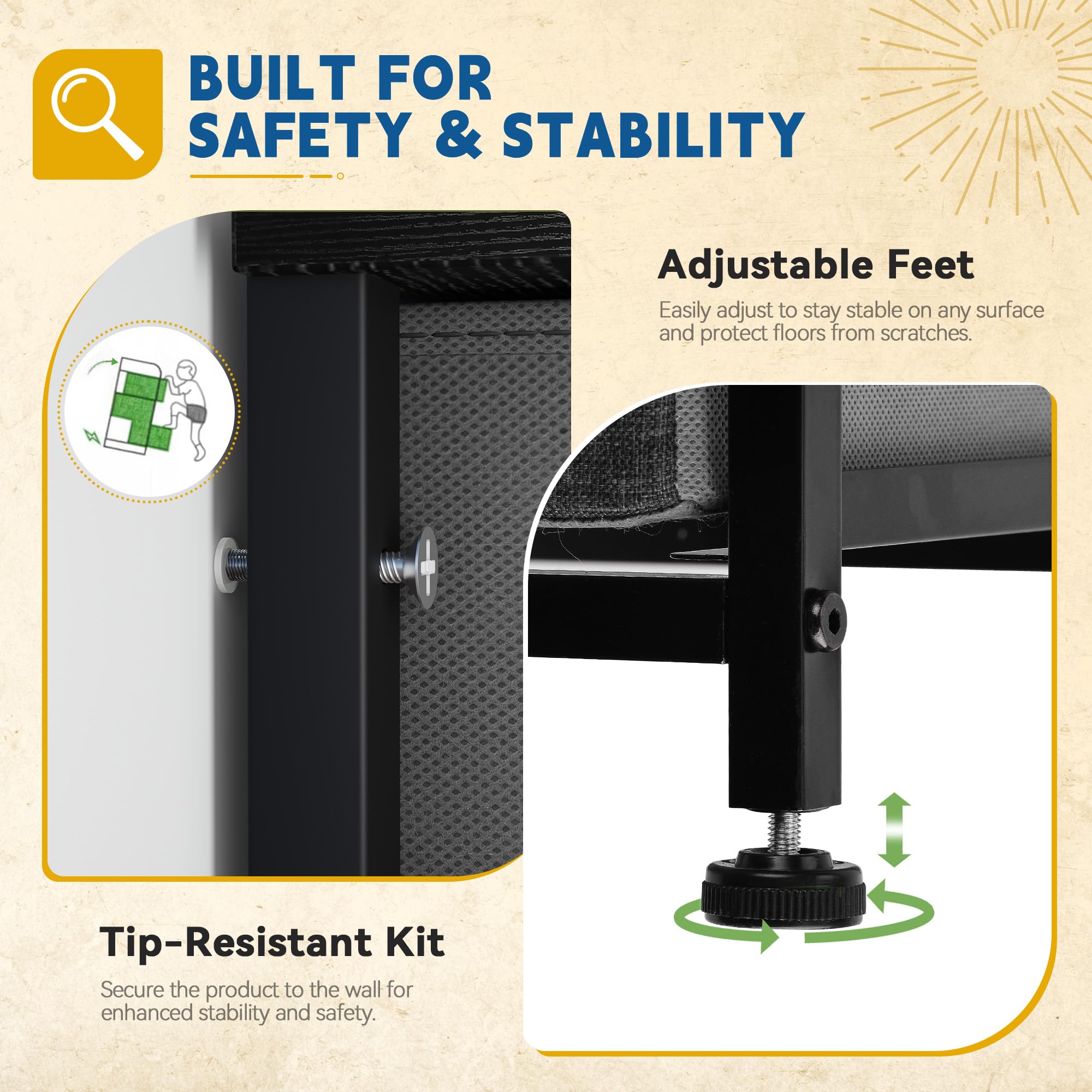 Safety kit and assembly accessories included with DWVO dresser