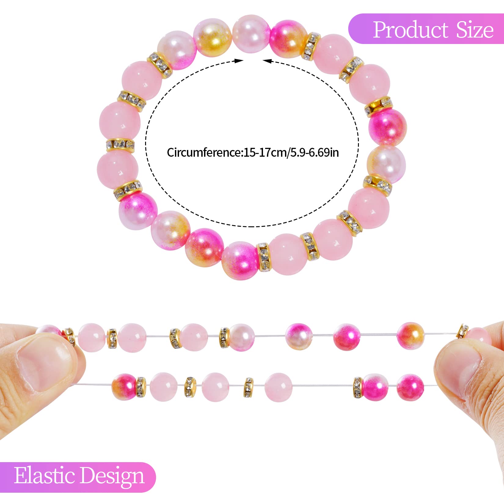 Bracelets circumference 15-17 cm stretchable