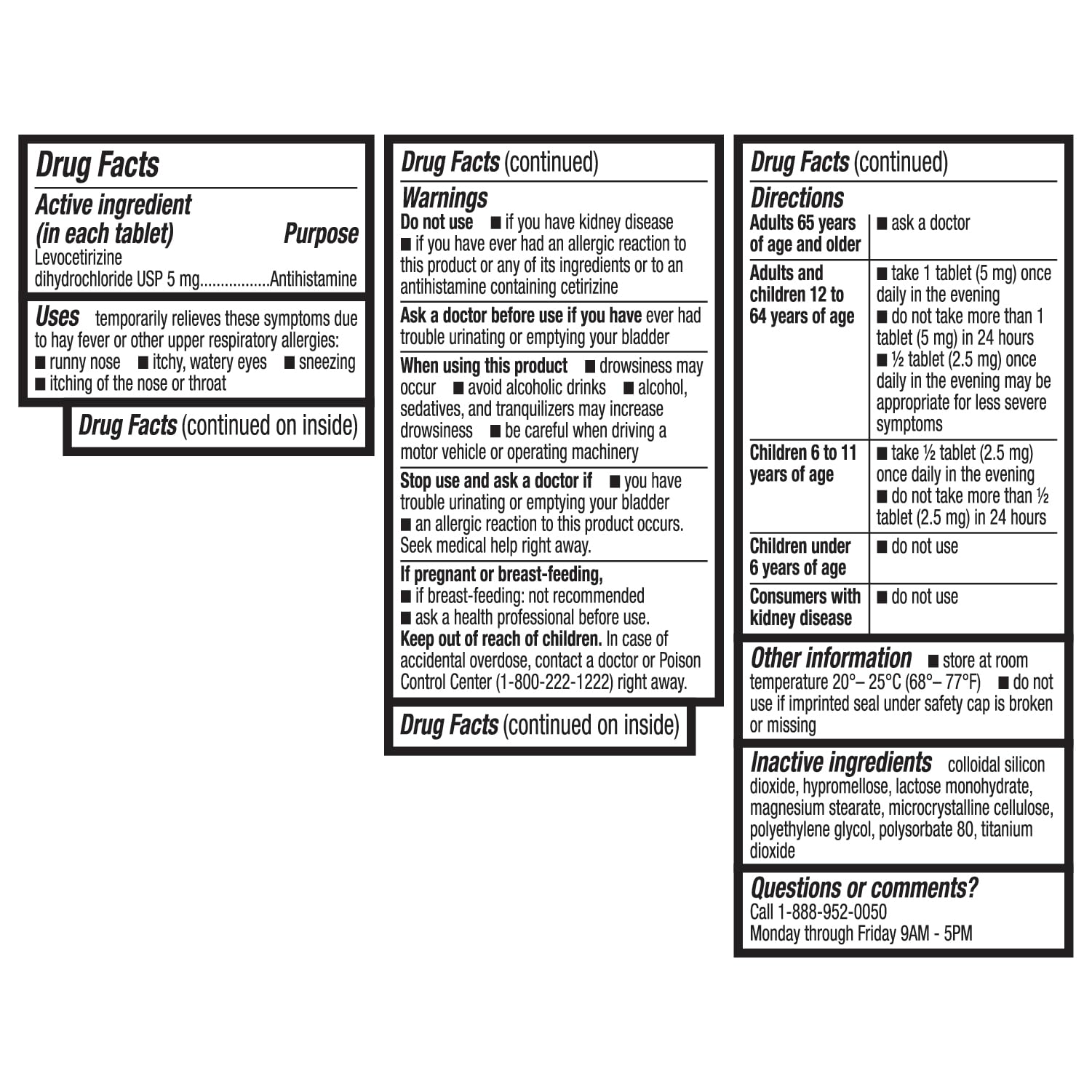 Dye free antihistamine HealthA2Z packaging