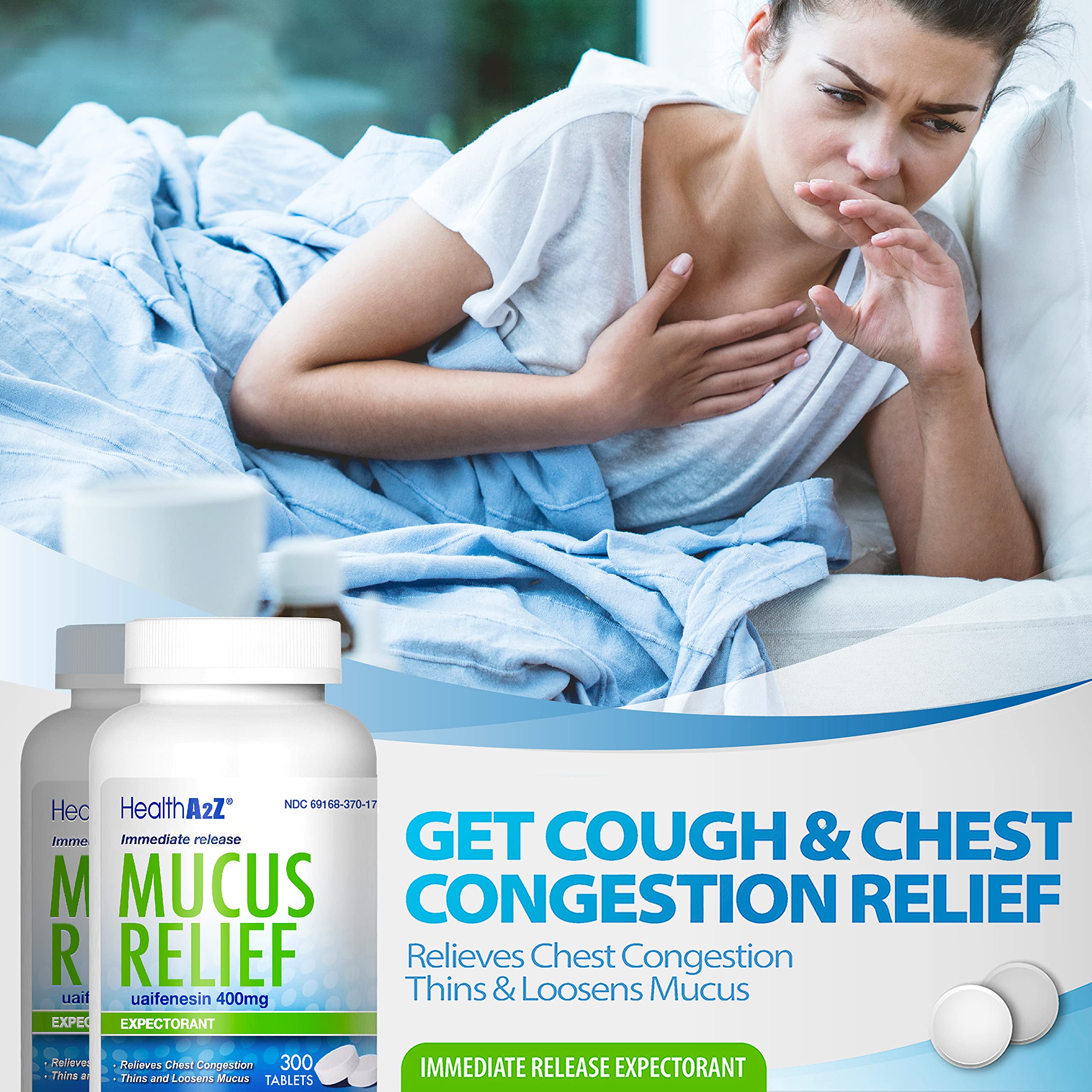 No Benzene HealthA2Z Mucus Relief label image