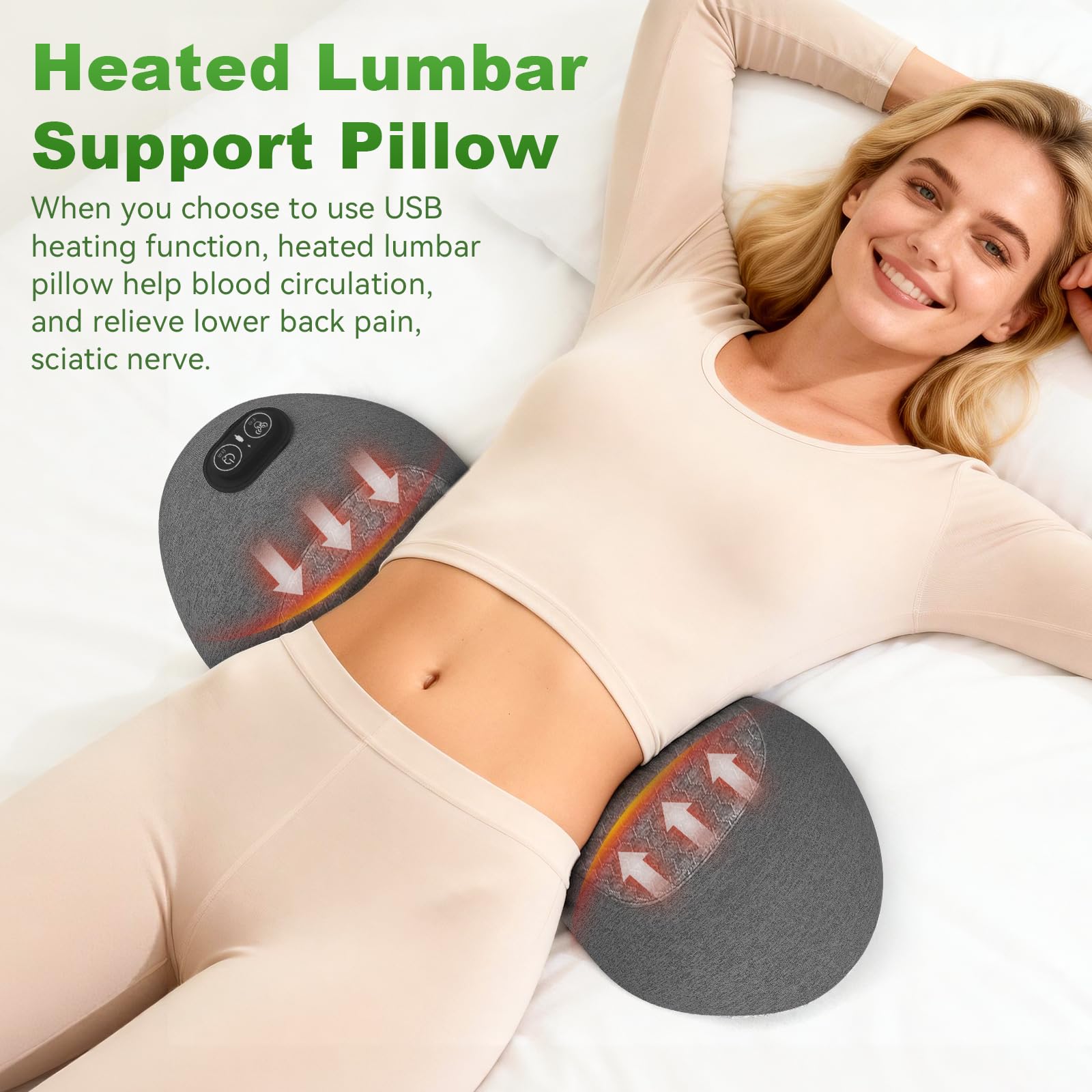 Dynamic airbag traction detail in lumbar pillow