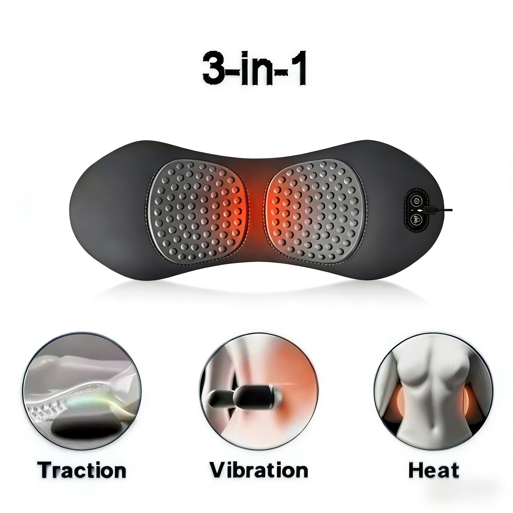 Plug-in power with mode indicators for vibration inflation heating