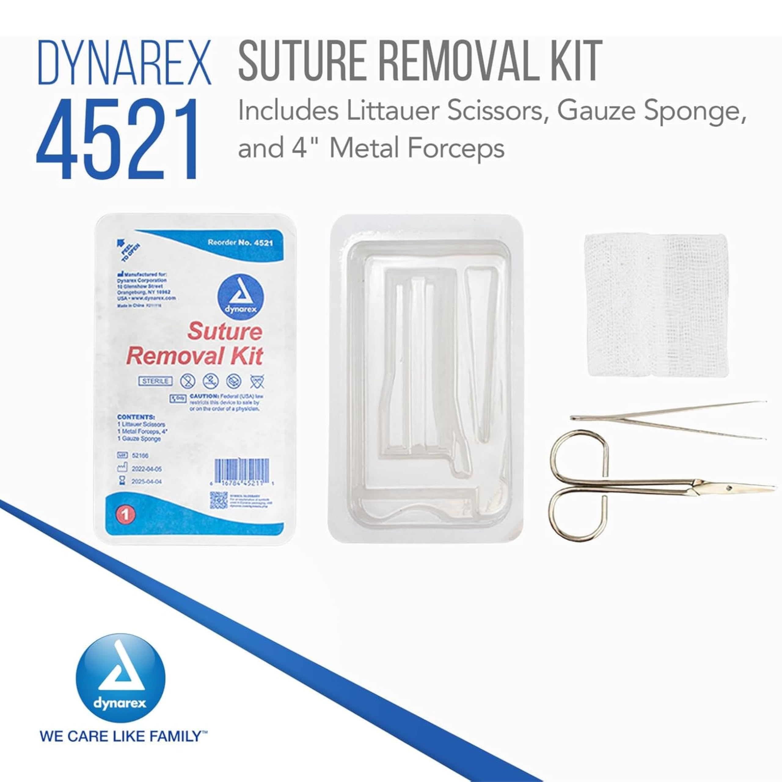 Plastic tray provides sterile field in suture removal kit