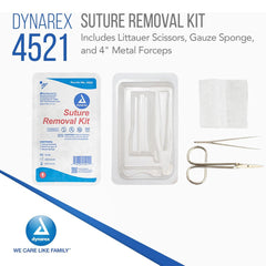 Plastic tray provides sterile field in suture removal kit