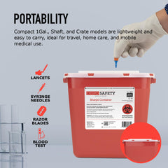 Biohazard puncture-resistant sharps container by Dynarex