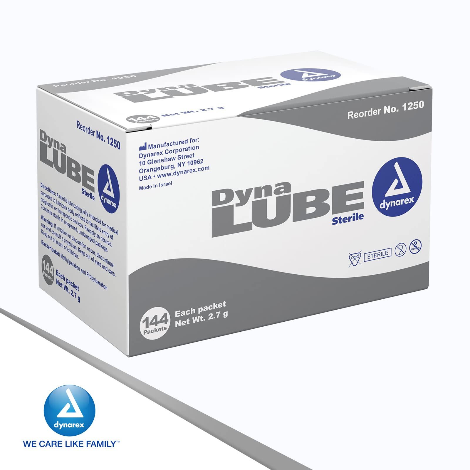 Clinical packaging of Dynarex DynaLube lubricating jelly