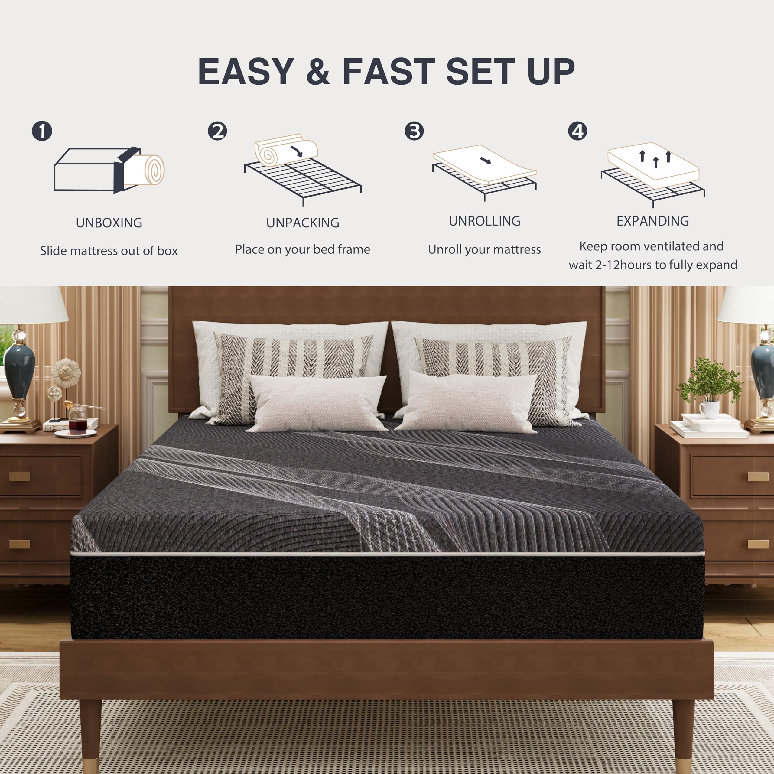 Dyonery cooling memory foam mattress image