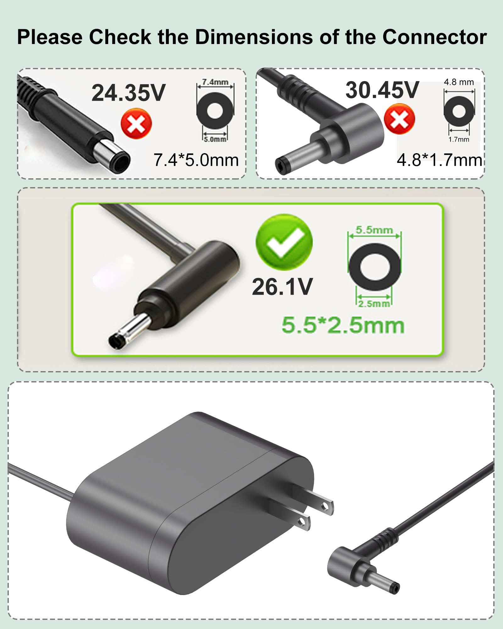 6ft cord Dyson charger for V6 V7 V8 series