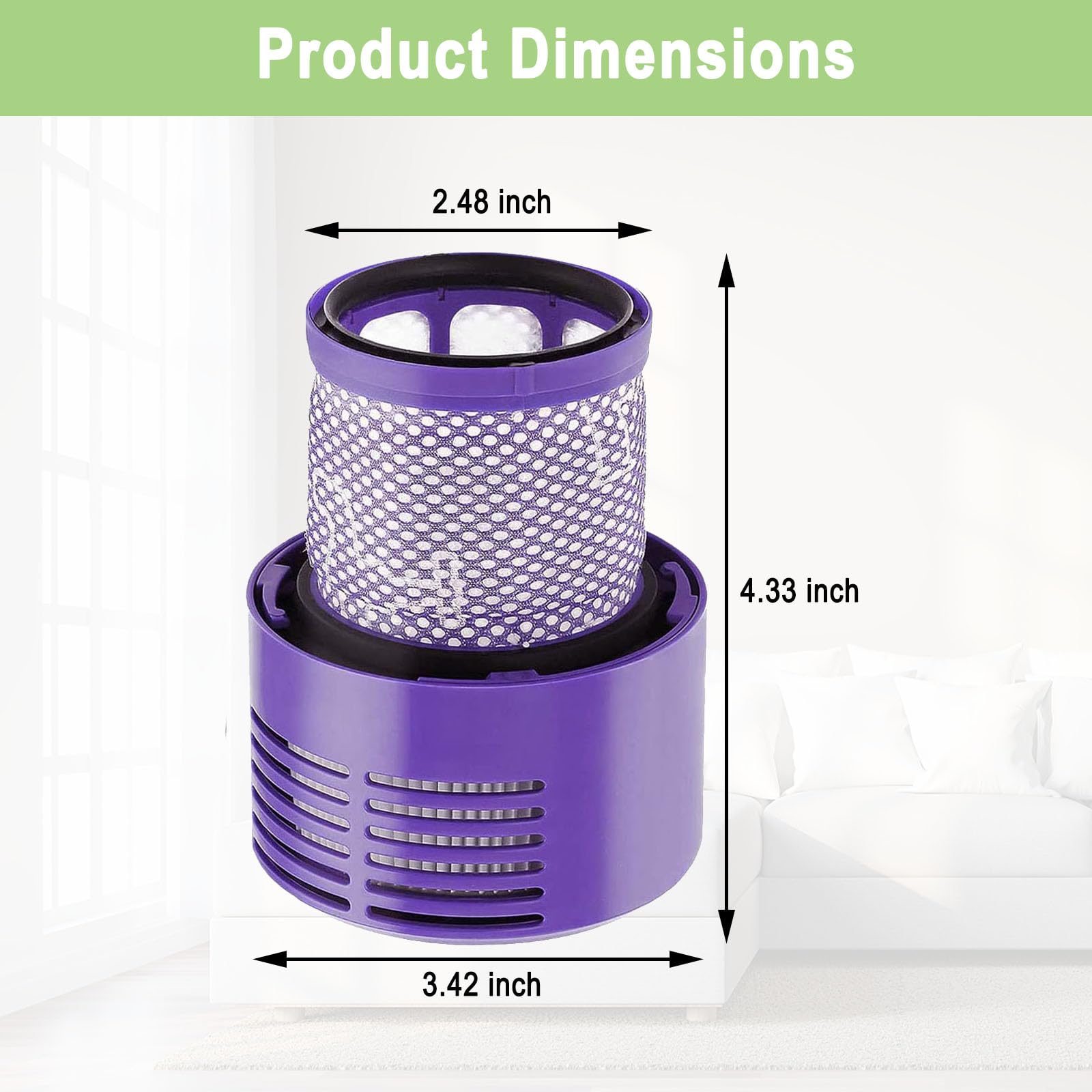 Dyson Cyclone V10 Total Clean replacement filter pack
